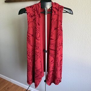 Soft Surroundings Longline Duster Sleeveless Open Front Sleeveless Cardigan M